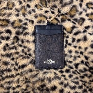 Coach Black and Brown Card Holder